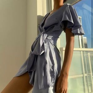 Urban Outfitters Satin Wrap Mini Dress